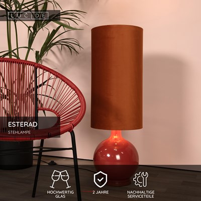 Lucide ESTERAD - Stehlampe - Ø 34 cm - 1xE27 - Orange